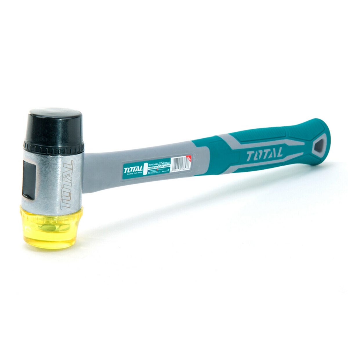 Búa 2 đầu nhựa và cao su TOTAL THT77406 đường kính đầu búa 40mm, búa đa năng cán búa bằng nhựa ABS đặt siêu bền chắc