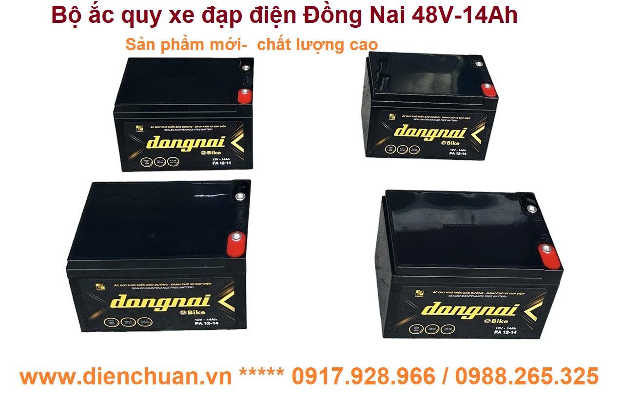 Bộ 4 bình xe đạp điện đồng nai 48v 14ah
