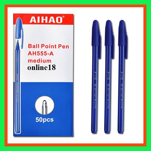Bút Bi Aihao 555-A XANH-VPP Thanh Tú