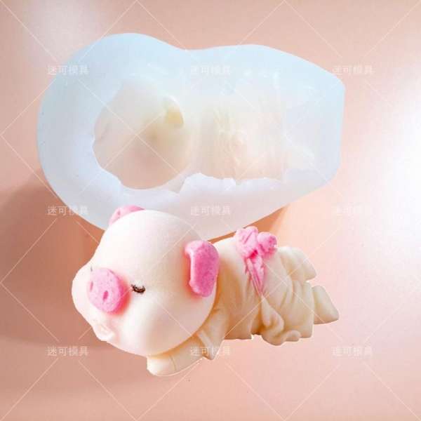 Silicone Bộ Tạo Khuôn Hình Lập Thể Heo Con Fondant Bánh Mousse Bánh Sô Cô La Nước Bọt Lợn DIY Sáng Tạo Đồ Gia Dụng Nướng Dụng Cụ