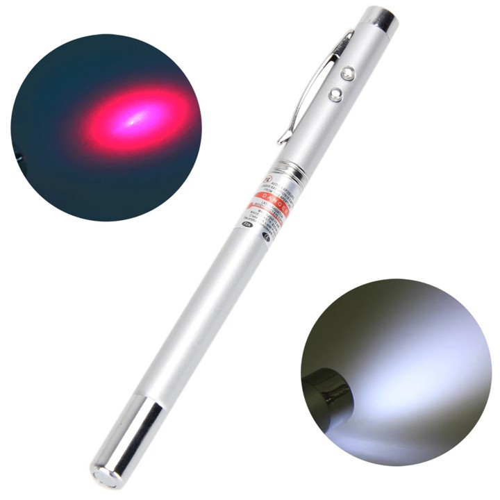 Bút Chỉ bảng Laser Trình Chiếu Vỏ Kim Loại Mạ Các Màu 4 chức năng trong 1