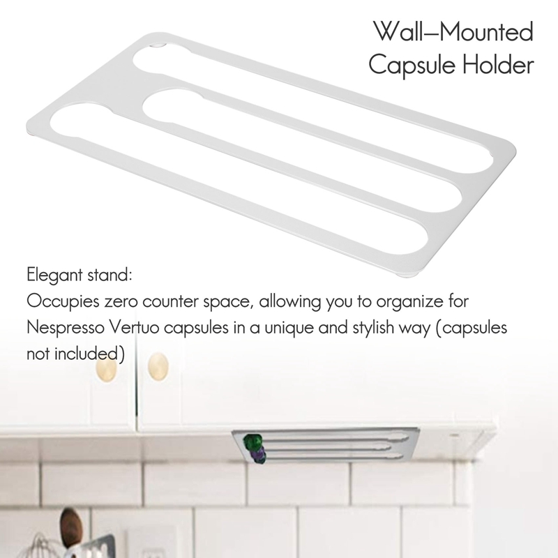 Coffee Pod Holder for Nespresso Vertuo Capsules,Wall-Mounted Storage Rack for Coffee Capsules,Capacity:17