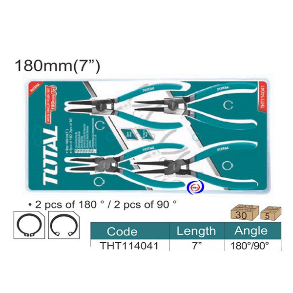 Bộ kìm mở phe 4 chi tiết Total THT114041