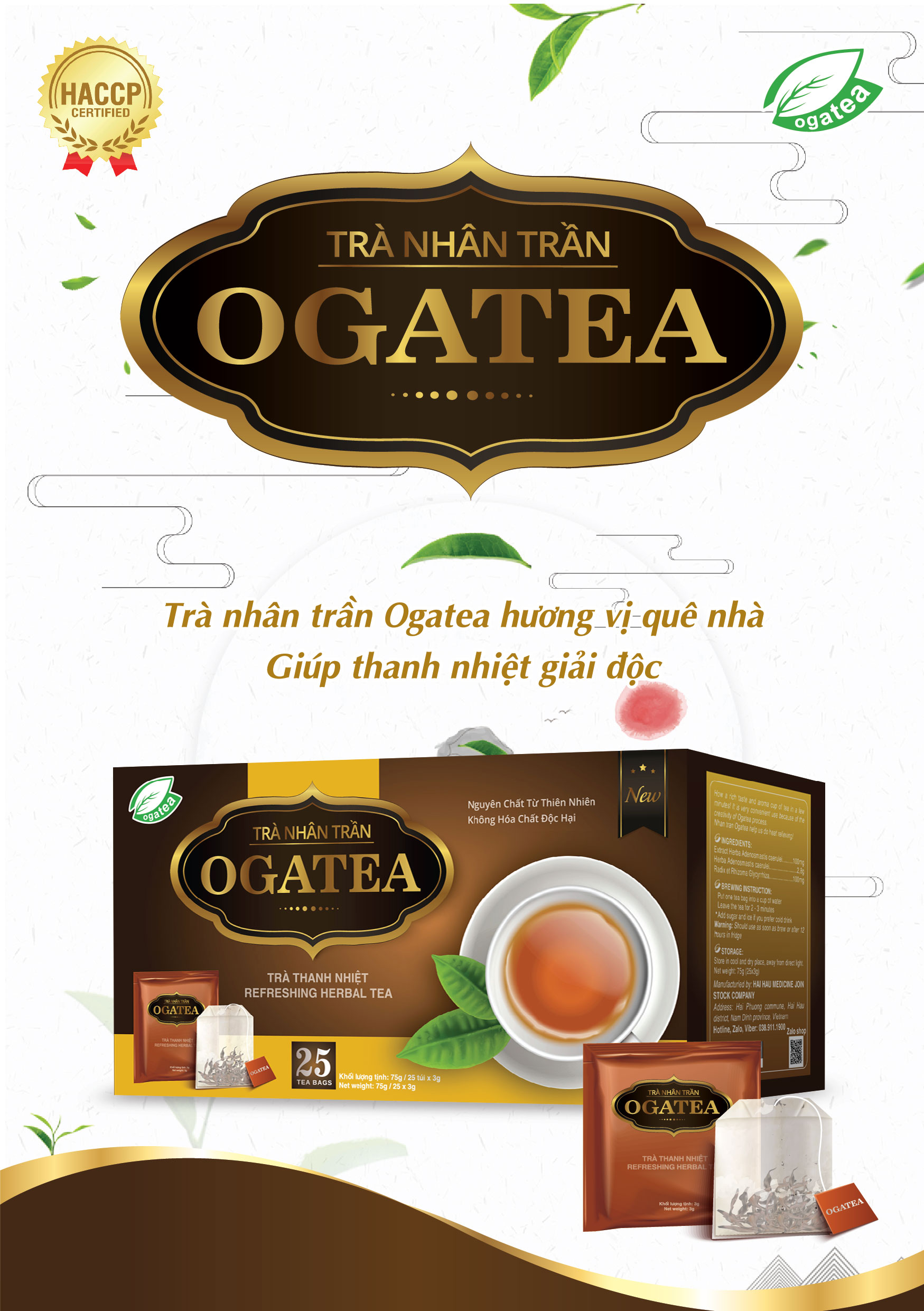 Trà túi lọc Nhân trần Ogatea