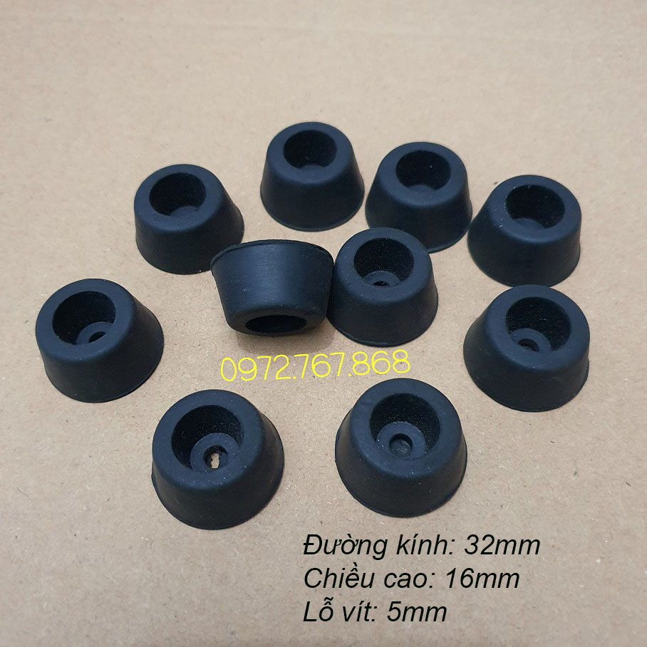Chân cao su phi 32mm, cao 16mm