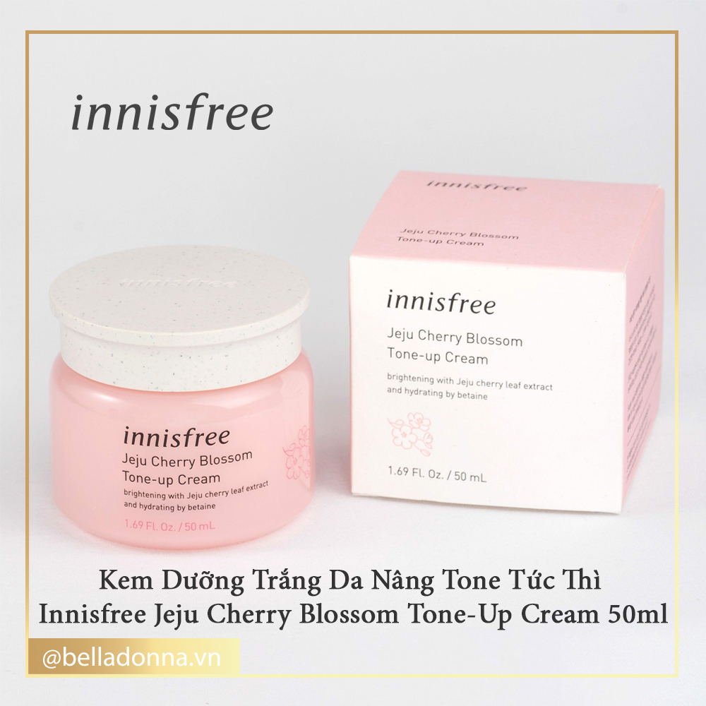 Kem Dưỡng Trắng Da Nâng Tone Tức Thì Innisfree Jeju Cherry Blossom Tone-Up Cream 50ml