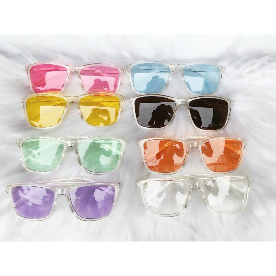 Kính đi biển gọng trong nhiều màu K204 -  Mắt kính thời trang gọng nhựa trong suốt nhiều màu