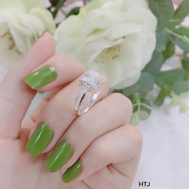 NHÃN NỮ BẠC Ý - NHẪN CHỮ H PHAY CỰC XINH SANG CHẢNH -Chuyên sỉ trang sức bạc, cam kết giá tốt kèm bảo hành