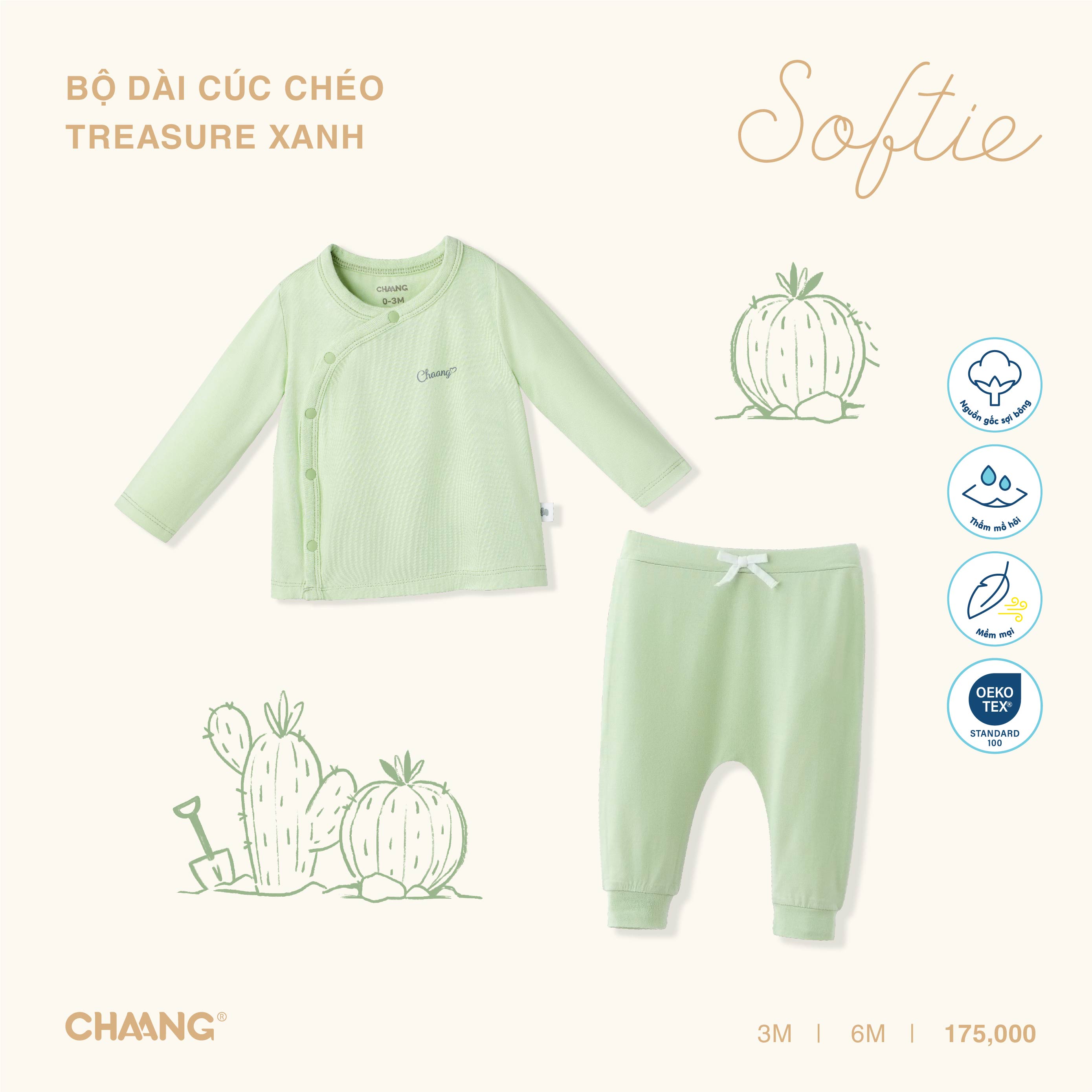 [CHAANG] Bộ quần áo dài cúc chéo Treasure Chaang
