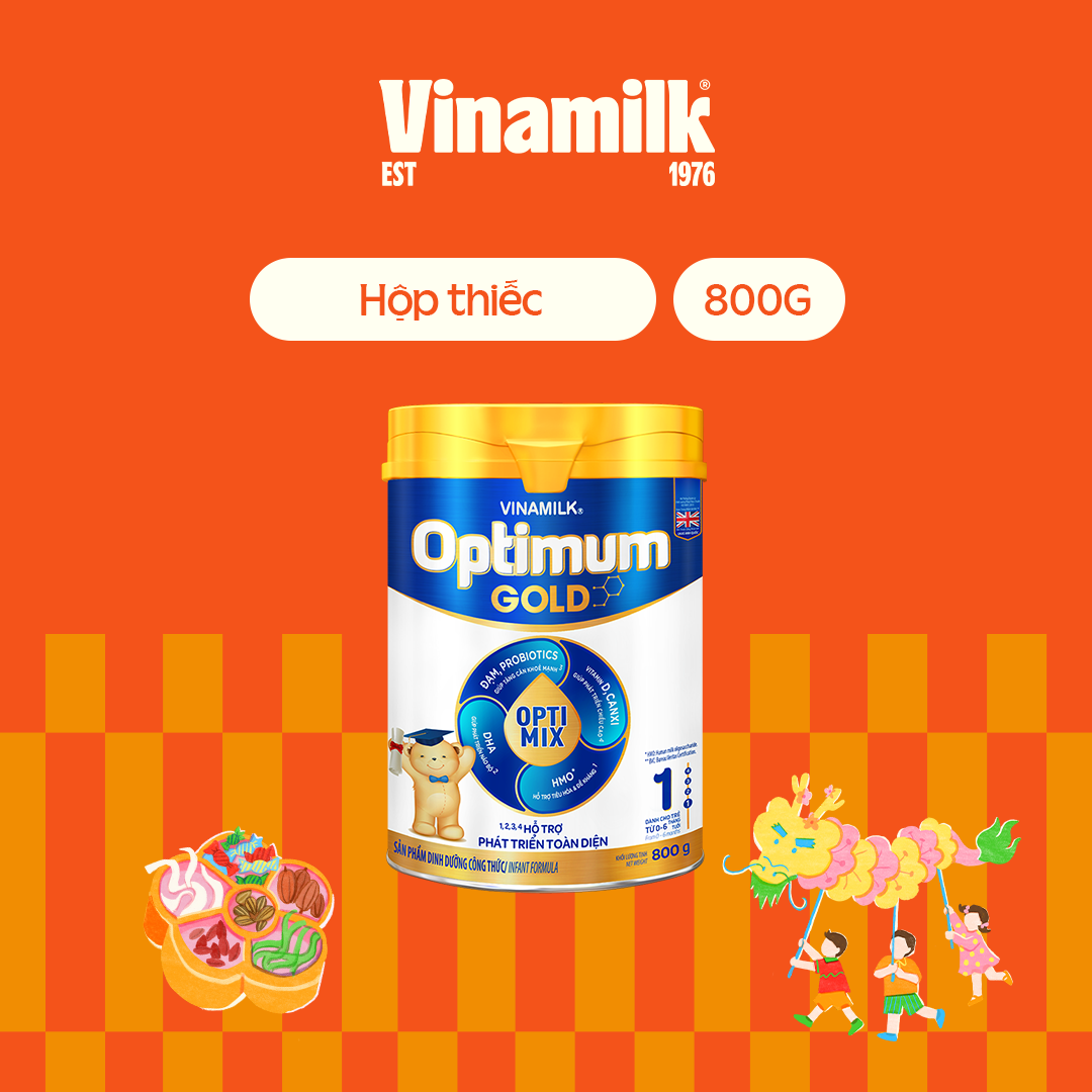 Sữa bột Vinamilk Optimum Gold 1-Hộp thiếc 800g (Cho Trẻ Từ 0 - 6 Tháng Tuổi) - Sữa cho trẻ sơ sinh g