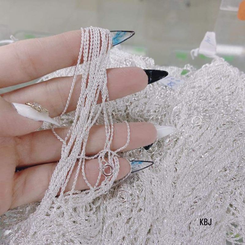 Dây chuyền bạc 925 xoắn thừng( không mặt)