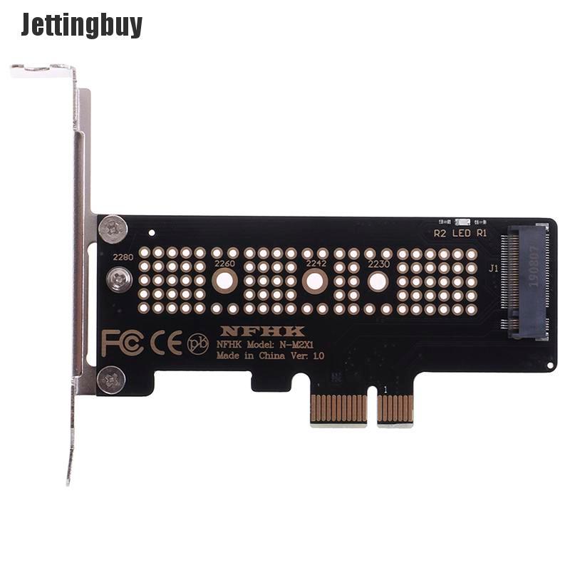 Jettingbuy NVMe PCIe M.2 NGFF SSD to PCIe x1 adapter card PCIe x1 to M.2 card with bracket