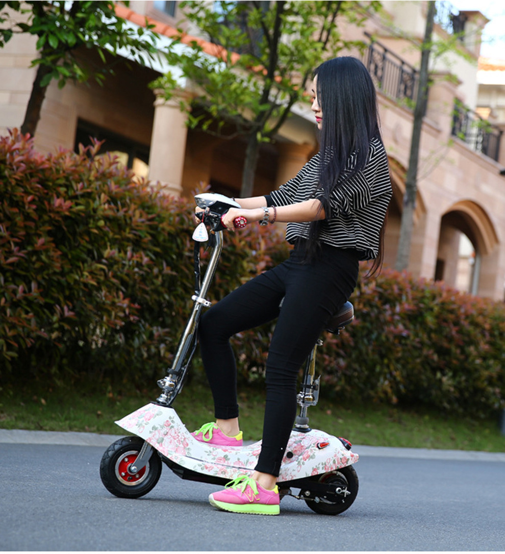 Xe Điện Gấp Gọn Mini E-SCOOTER (Ác Quy 24V-12A/ Có Giảm Sóc Trước/ Tặng Ghế Em Bé)