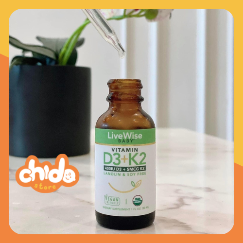 [Có sẵn] [Chính hãng] Vitamin D3K2 LiveWise Baby Mỹ