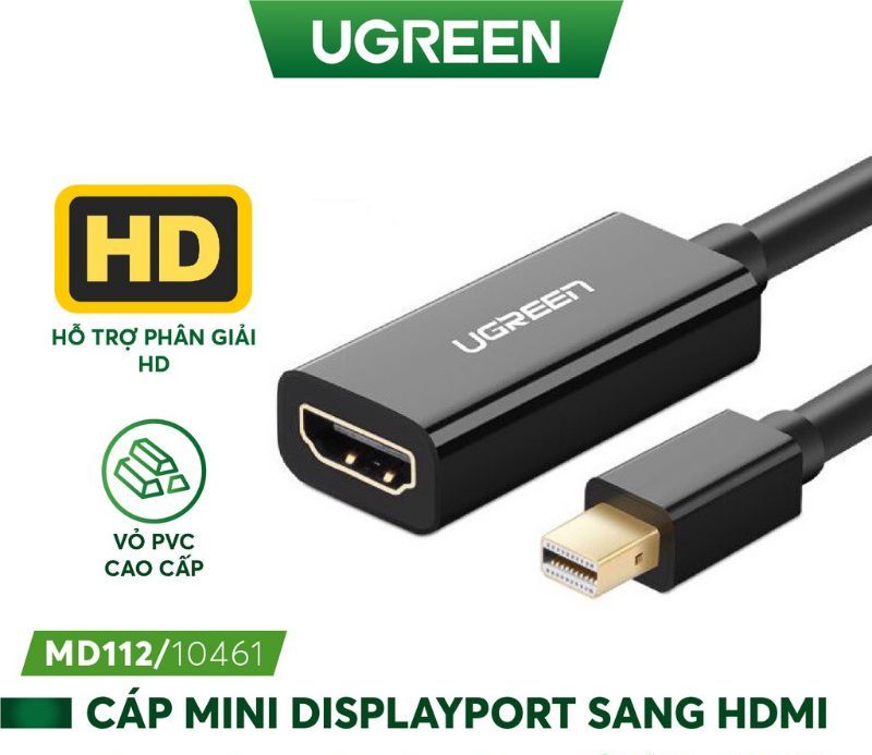 Cáp chuyển đổi Mini Displayport, thunderbolt sang HDMI âm Ugreen 10461