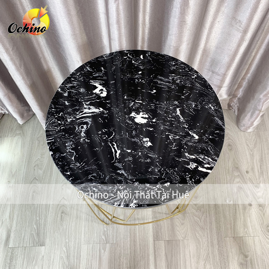 (FREESHIP) Bàn Trà Tròn Sofa Mặt Đá Sang Chảnh Mẫu Mới ( Sẵn 2 Mầu Đen Và Trắng)