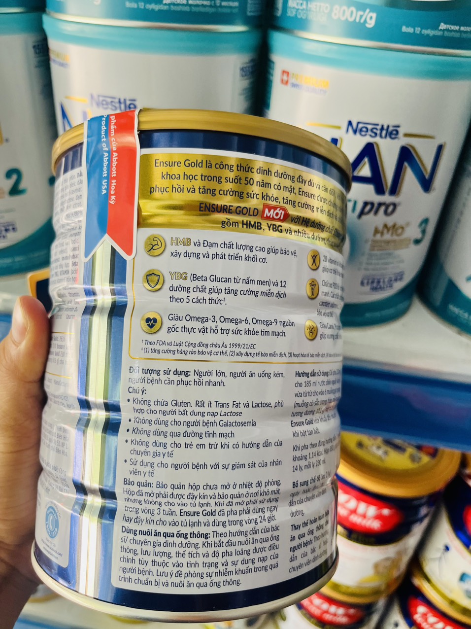 Sữa Bột Ensure Gold Abbott Hương Vani 850G mẫu mới