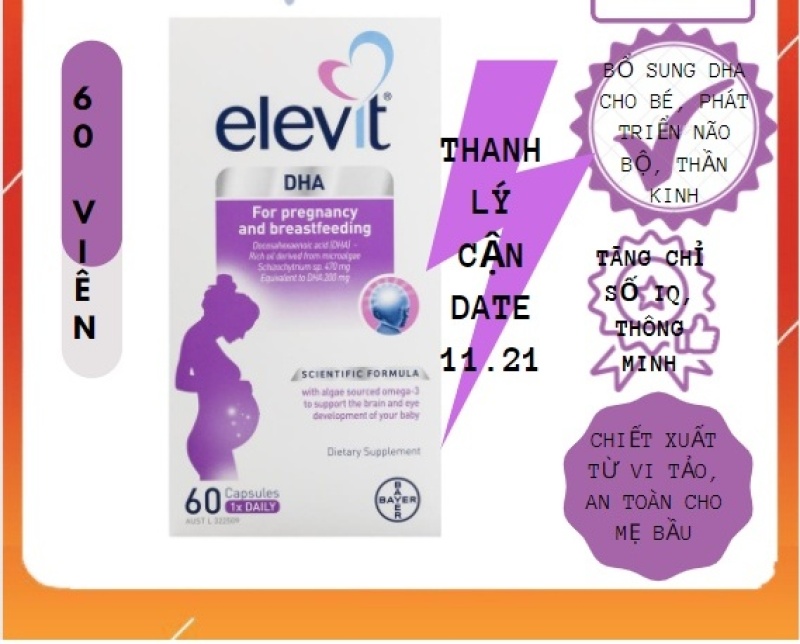[Hàng Chuẩn ÚC] Elevit DHA For Pregnancy and Breastfeeding - Viên uống bổ sung DHA cho mẹ bầu 60 viên nhập khẩu