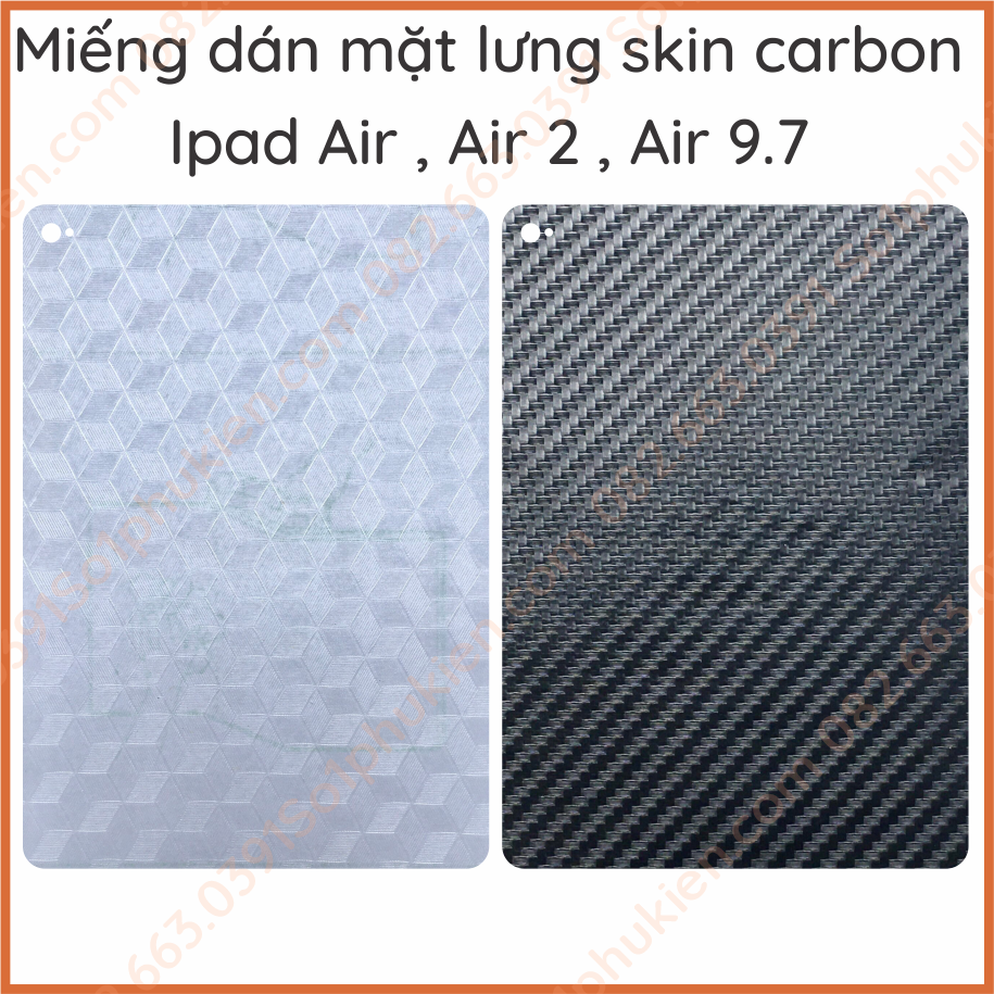 Miếng dán mặt lưng skin carbon Ipad air , ipad air 2 , ipad 9.7