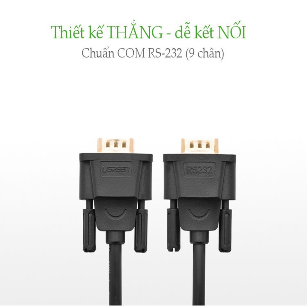 Cáp Cổng Com Rs232 Dương Sang Com Âm 9M/9F dài 2m, dây cổng com RS232, dây cáp cổng com