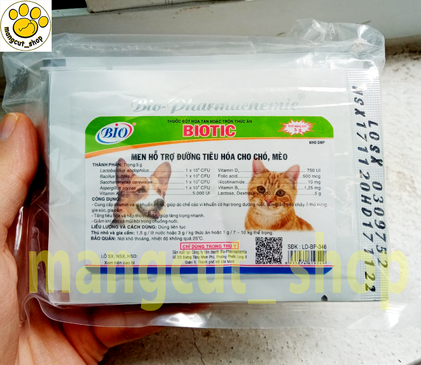 Men Tiêu Hóa Cho Chó Mèo BIOTIC gói 5g