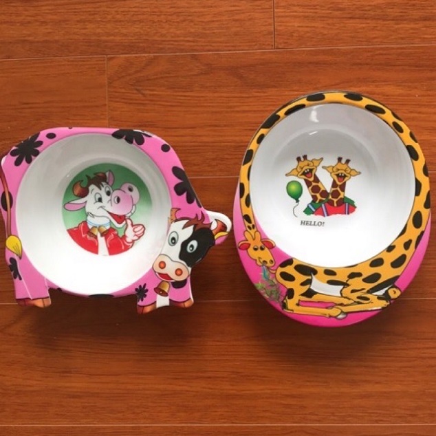 Rẻ vô địch ⚡ Bát ăn dặm cho bé, bát họa tiết hình bò sữa, hươu dễ thương chất lượng, giá rẻ