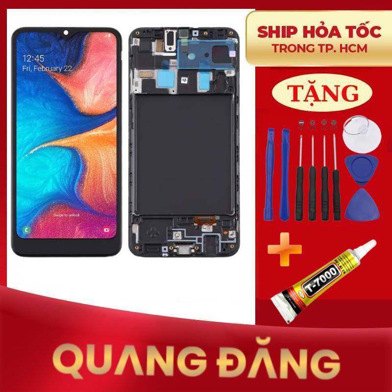 Bộ màn hình samsung a20 /a205f tặng keo dán và bộ sửa 9 món