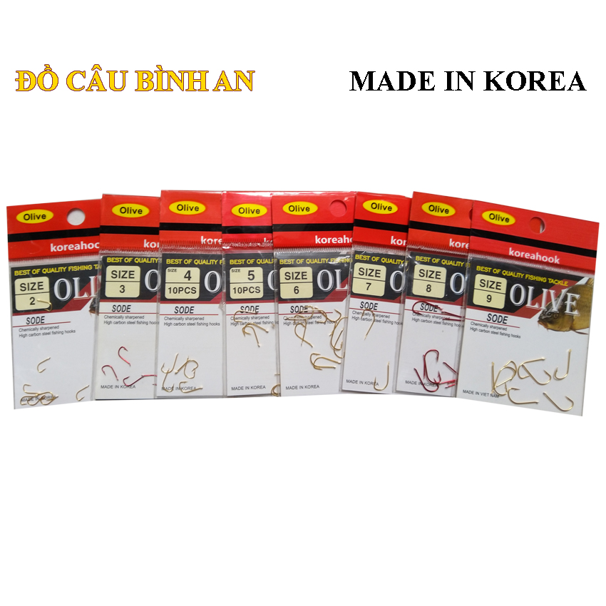[Combo lưỡi câu SODE] 1 vỉ Lưỡi câu Hàn Quốc SODE ,thép carbon, sắc , bền ..