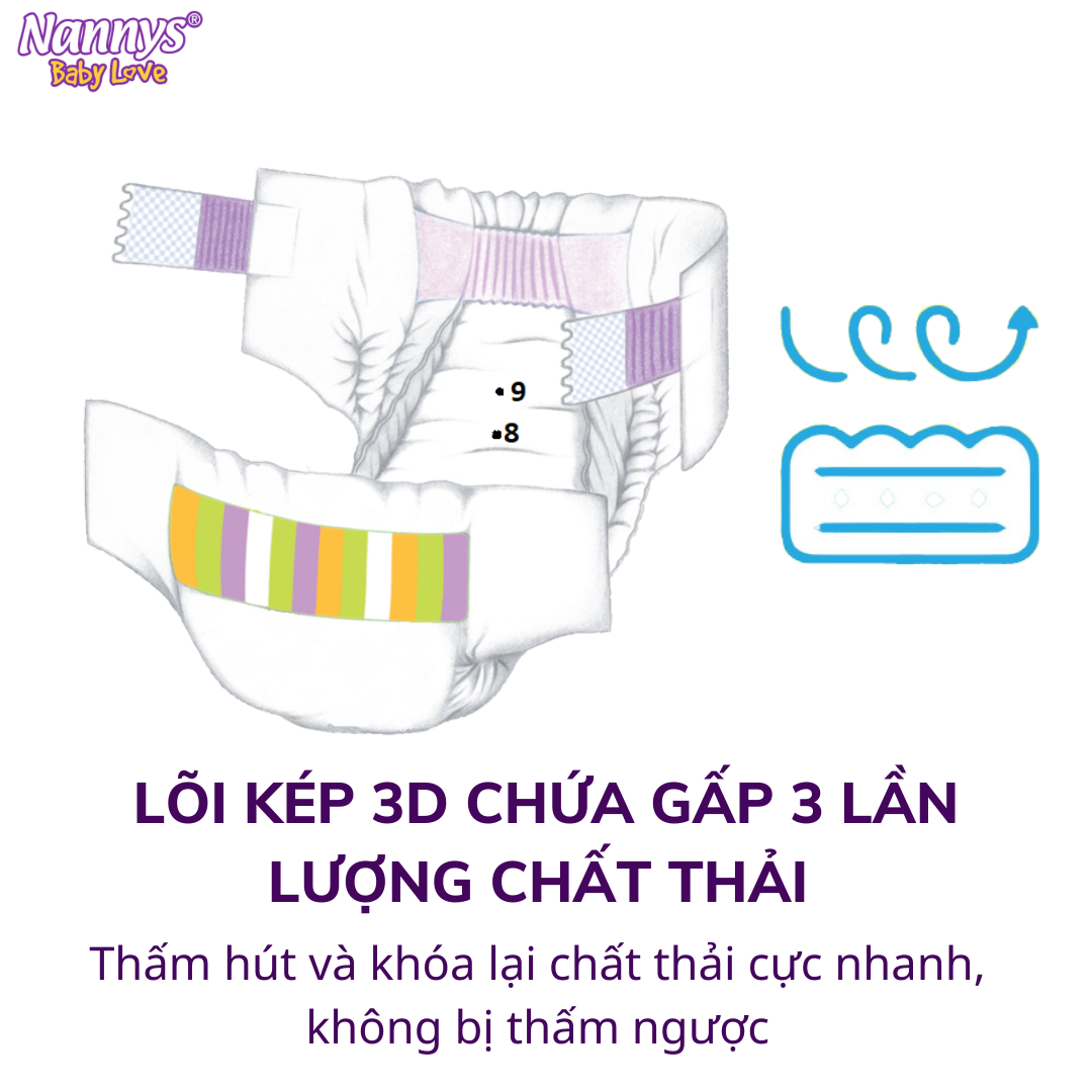 Tã/ bỉm QUẦN Nannys L 44 miếng (Cho bé từ 8-18kg)