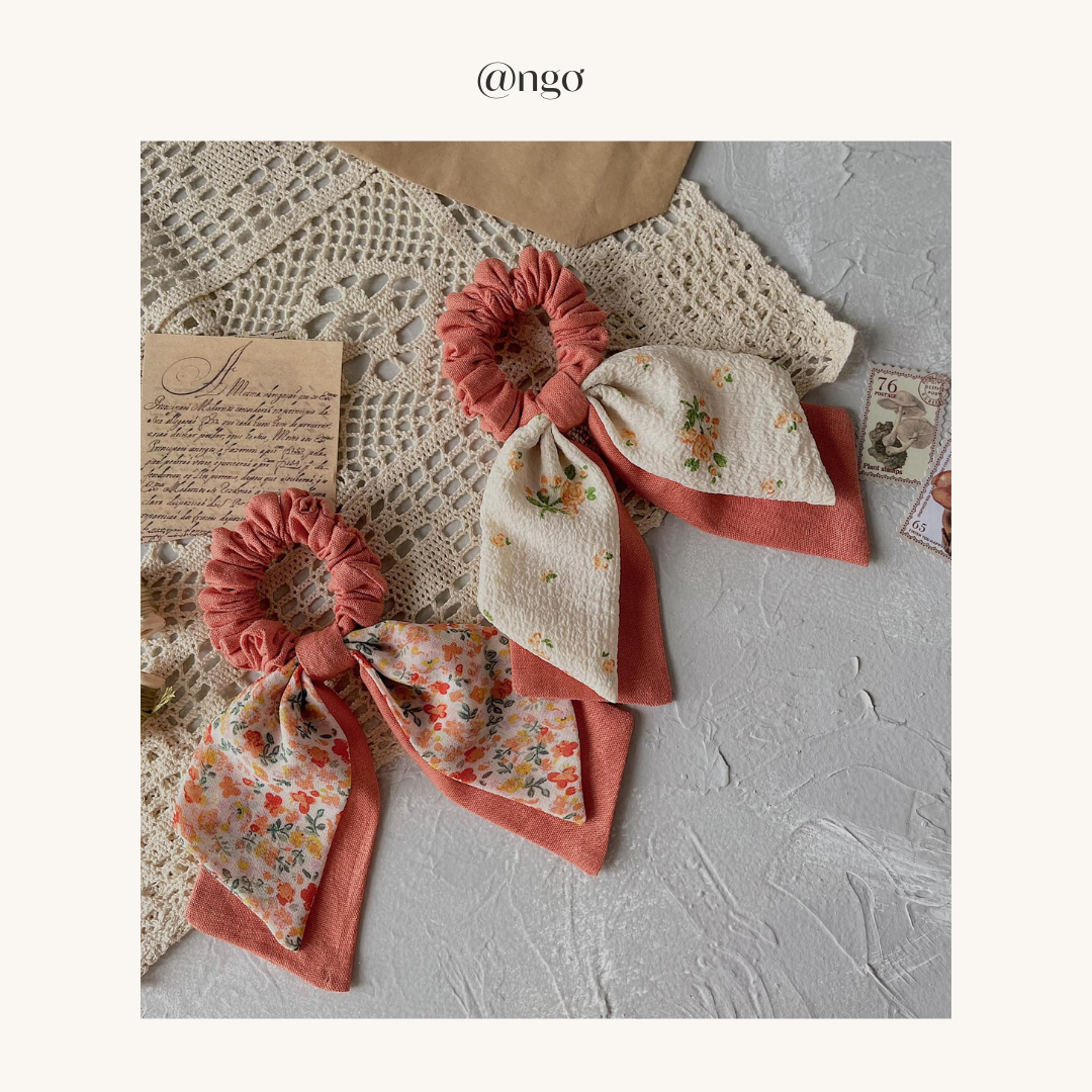 Dây Cột Tóc Scrunchies Linen Handmade