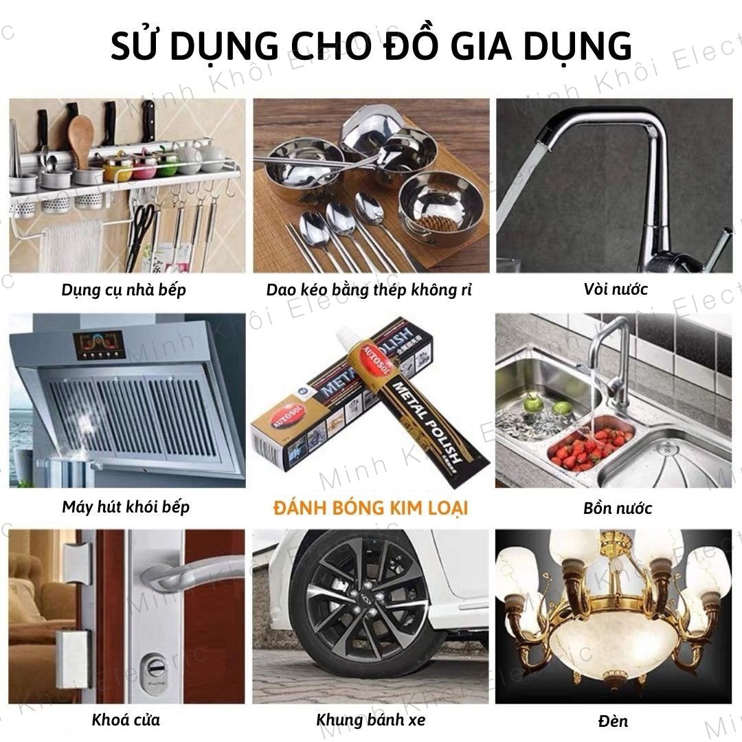 Kem đánh bóng kim loại Autosol Metal Polish, kem đánh bóng dây đồng, làm mới inox, làm sáng kim loại