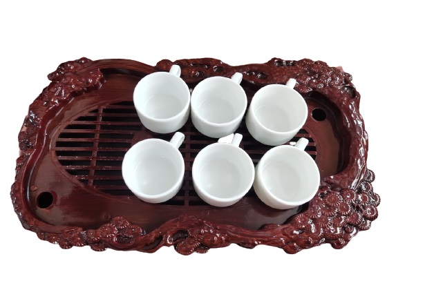 Bộ 6 chén/tách sứ siêu trắng dáng vuông Bát Tràng