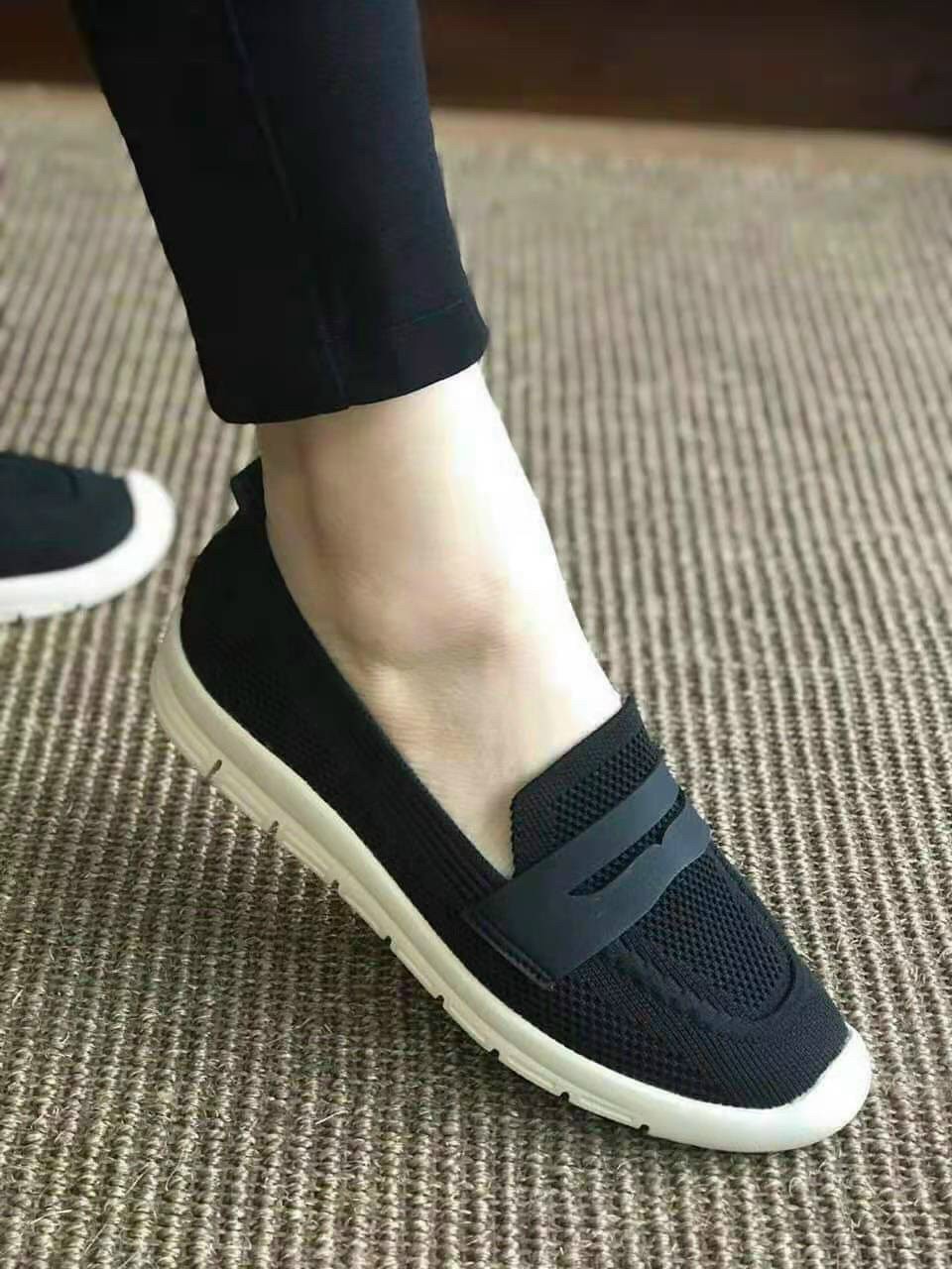 [SenXanh] Giày lười len đế bệt trắng dẻo cực êm
