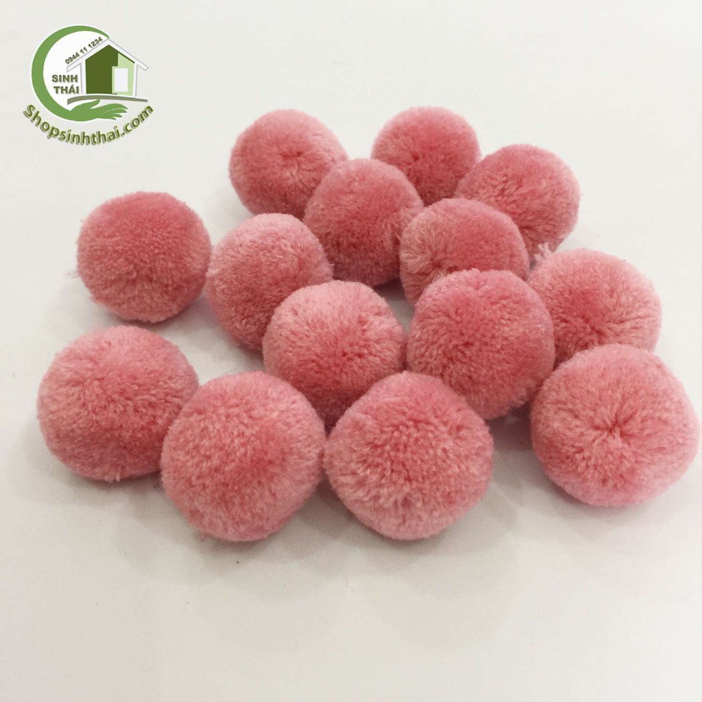 [HCM]Ba cục bông len tròn - màu hồng ruốc - 3cm