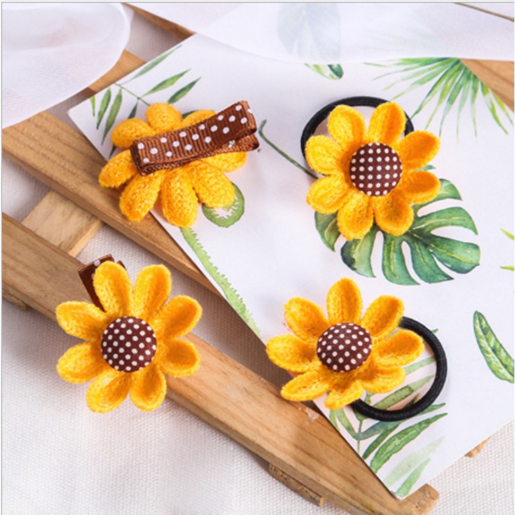 Set 3 dây cột tóc - kẹp tóc cho bé