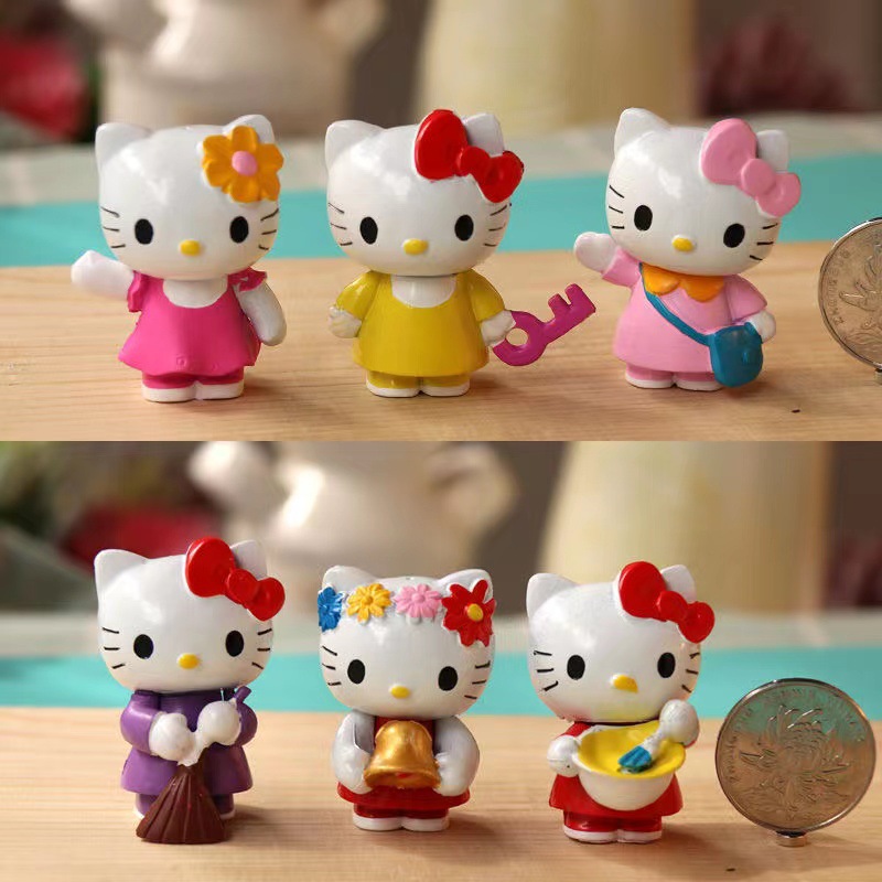 Set 6 mô hình Hello Kitty siêu dể thương