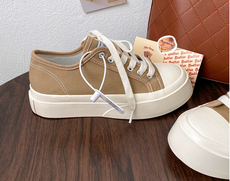 [ Mẫu Mới 2021 ] Giày Vải Độn Đế 4cm màu Cà Phê Siêu Siêu HOT