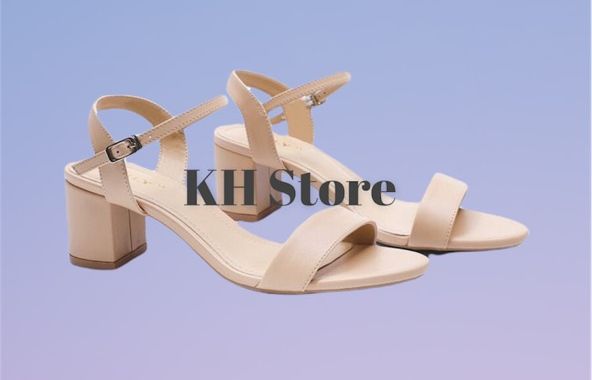 Giày cao gót da mềm bản ngang 5p hở gót KH