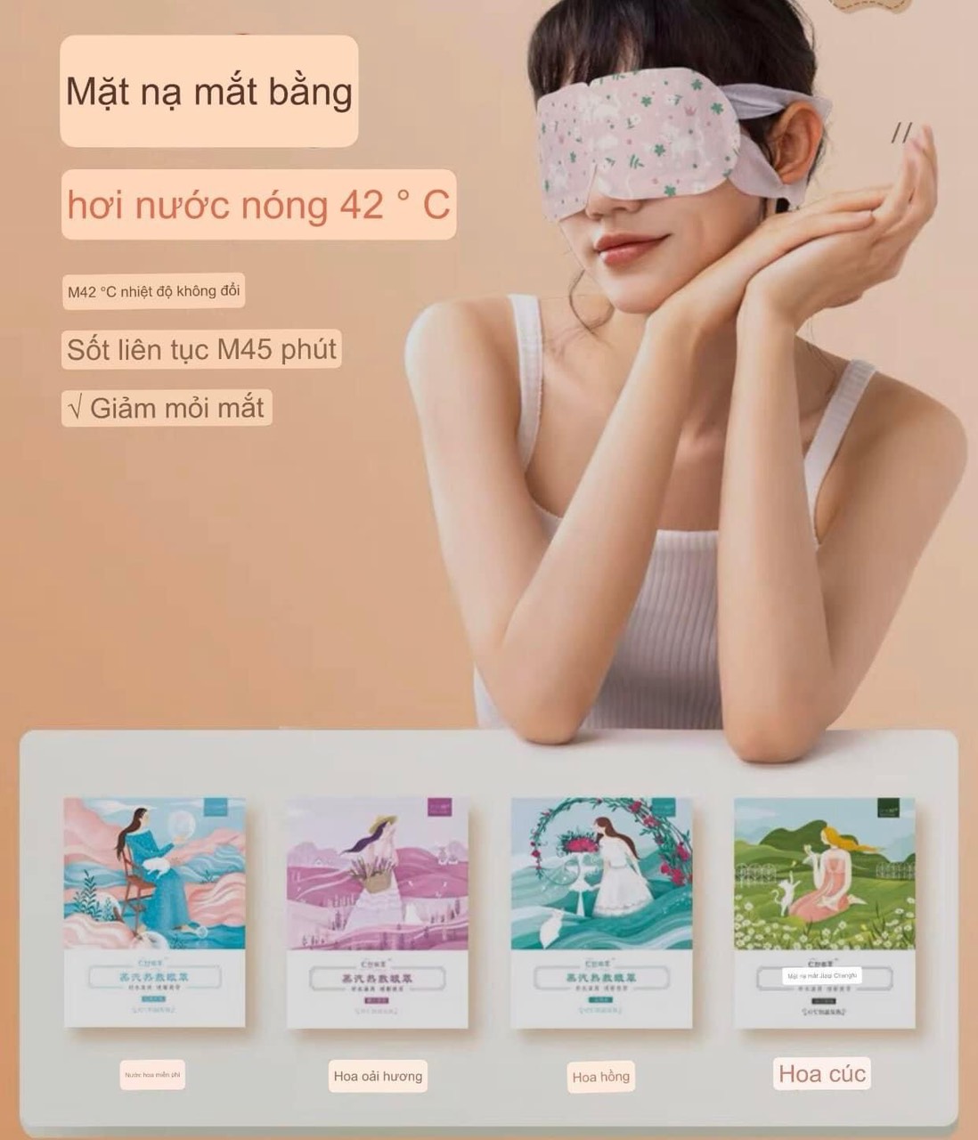 [GIẢM 5% ĐƠN 129K]Mặt nạ nóng chườm mắt giúp giảm mỏi mắt
