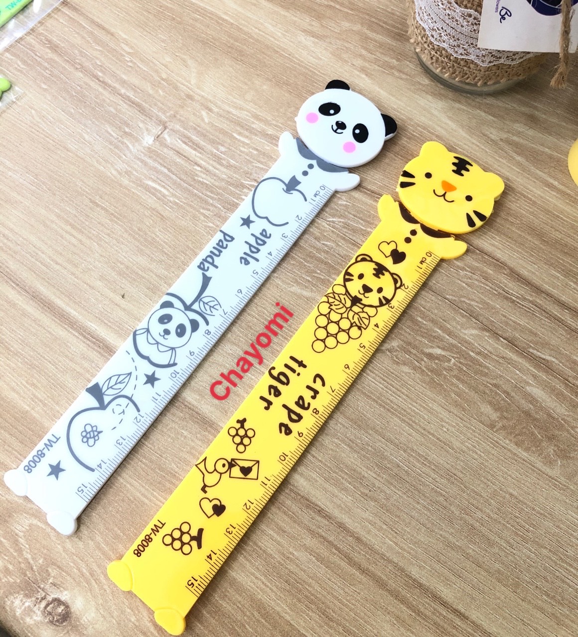 Combo 2 cây Thước kẻ kiểu nhựa hình dáng đáng yêu hình con mèo con