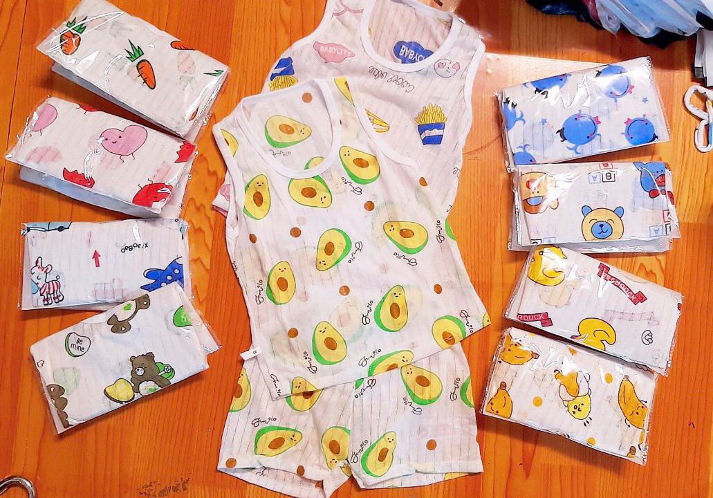 5 bộ ba lỗ cotton giấy cho bé [LOẠI 1] FREESHIP