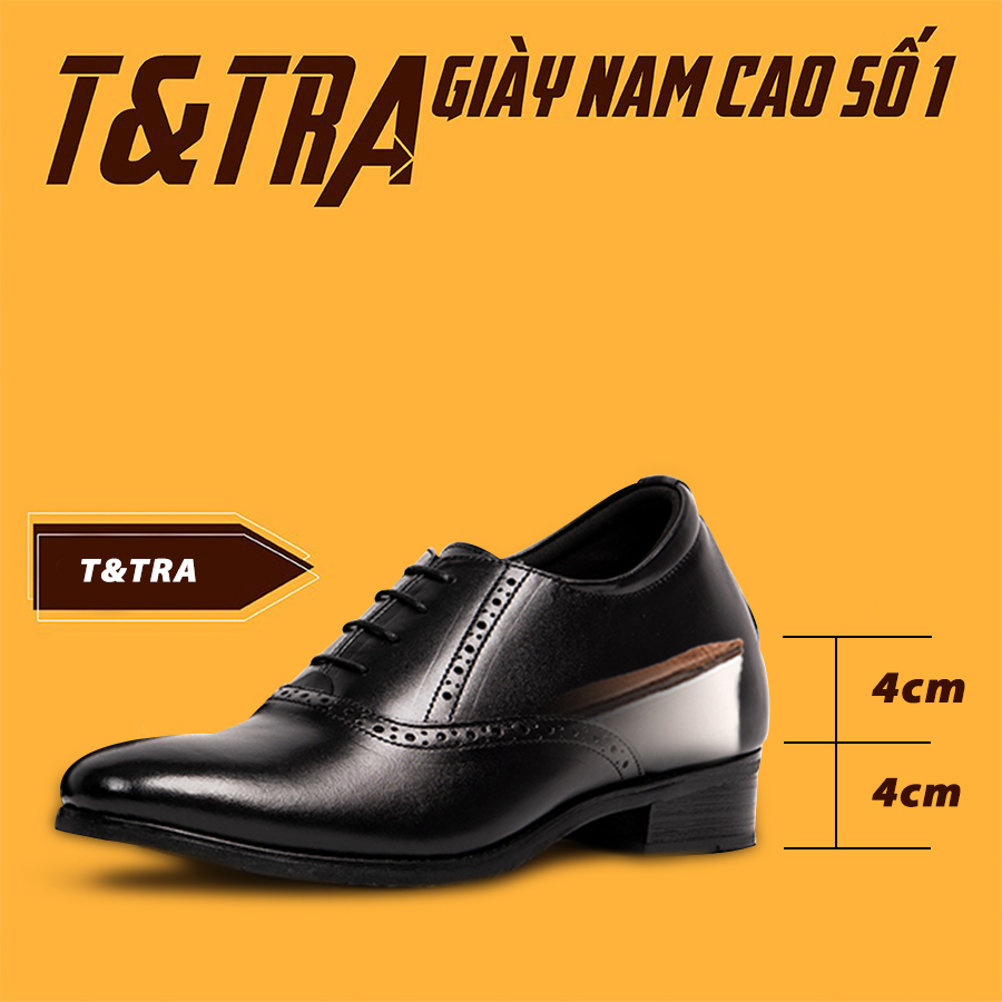 [8cm] shoes height increasing Men T & check S1034 Black