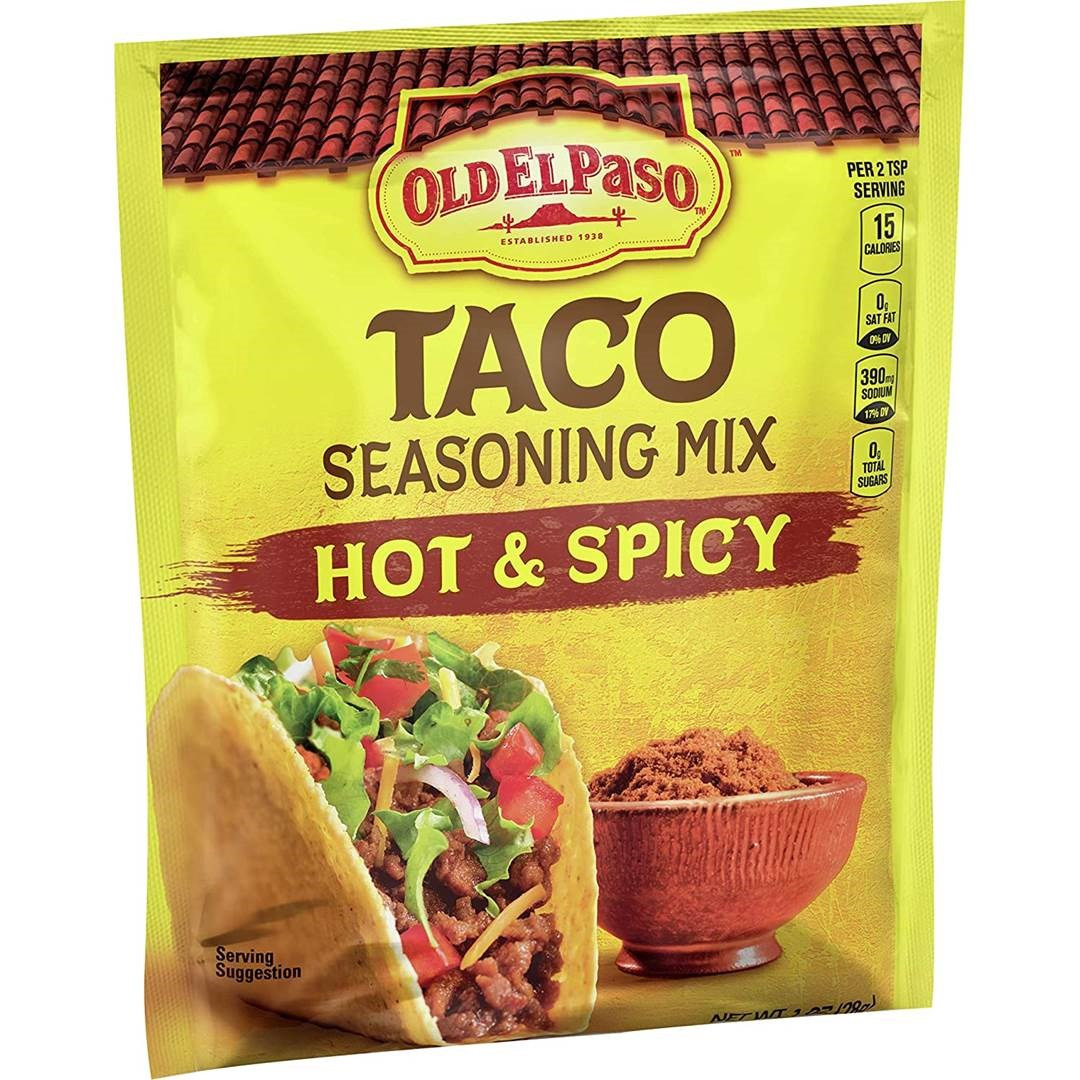 BỘT GIA VỊ TACO CAY Old El Paso Hot & Spicy Taco Seasoning Mix, VỊ Original PHONG CÁCH MEXICO, 38g (1oz)