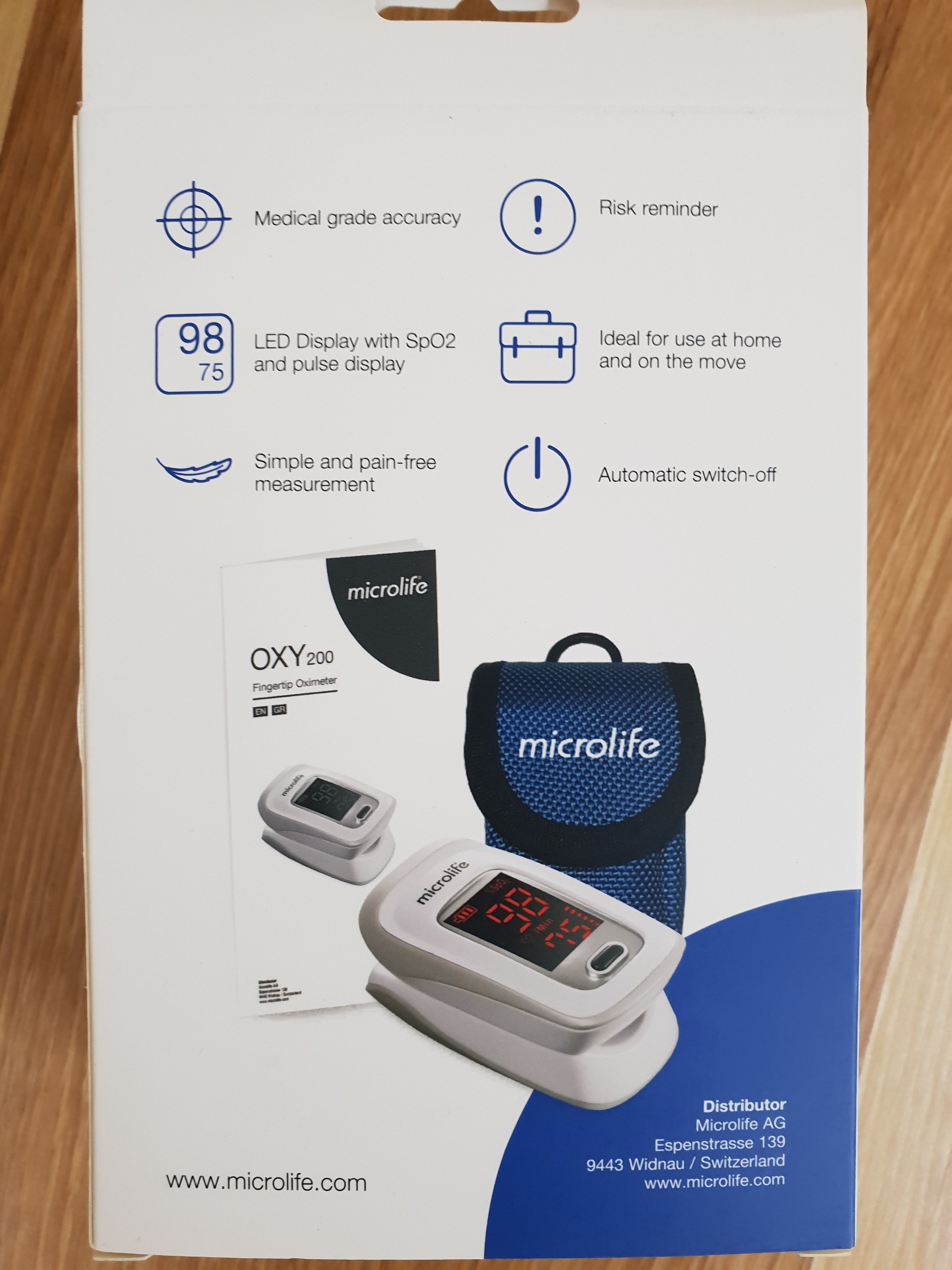 Máy Đo Nồng Độ Oxy Trong Máu - Microlife Oxy 200