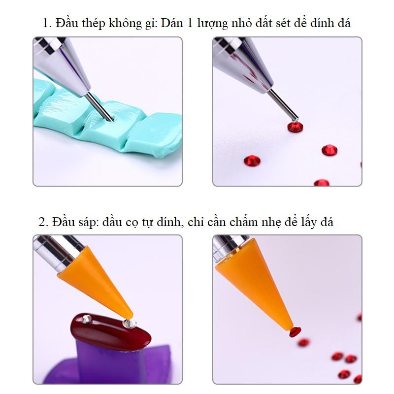 [HCM]Bút 2 đầu dùng đính đá trang trí móng nghệ thuật