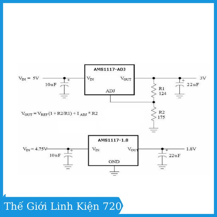 Bộ 5 con IC nguồn AMS1117 SOT223