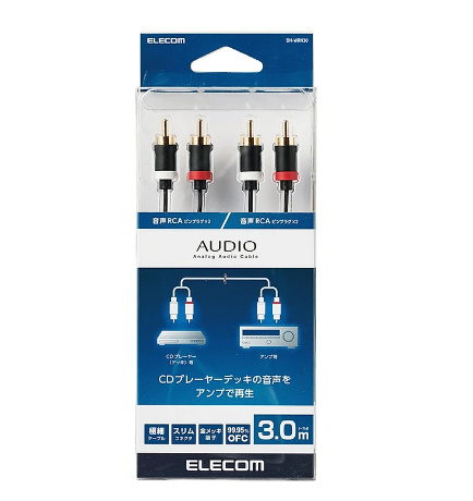 Cáp AV 2xRCA - 2xRCA ELECOM (DH-WRN30) dài 3m