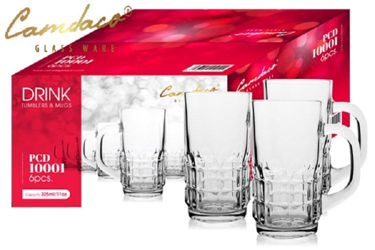Bộ 12 Ly Thủy Tinh Có Quai Uống Cà Phê 325ML - CẨM ĐẠT