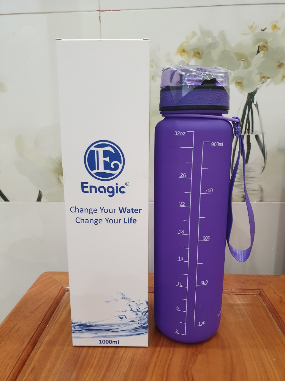 Bình Đựng Nước Ion Kiềm Dung Tích 1000ml - MÀU TÍM