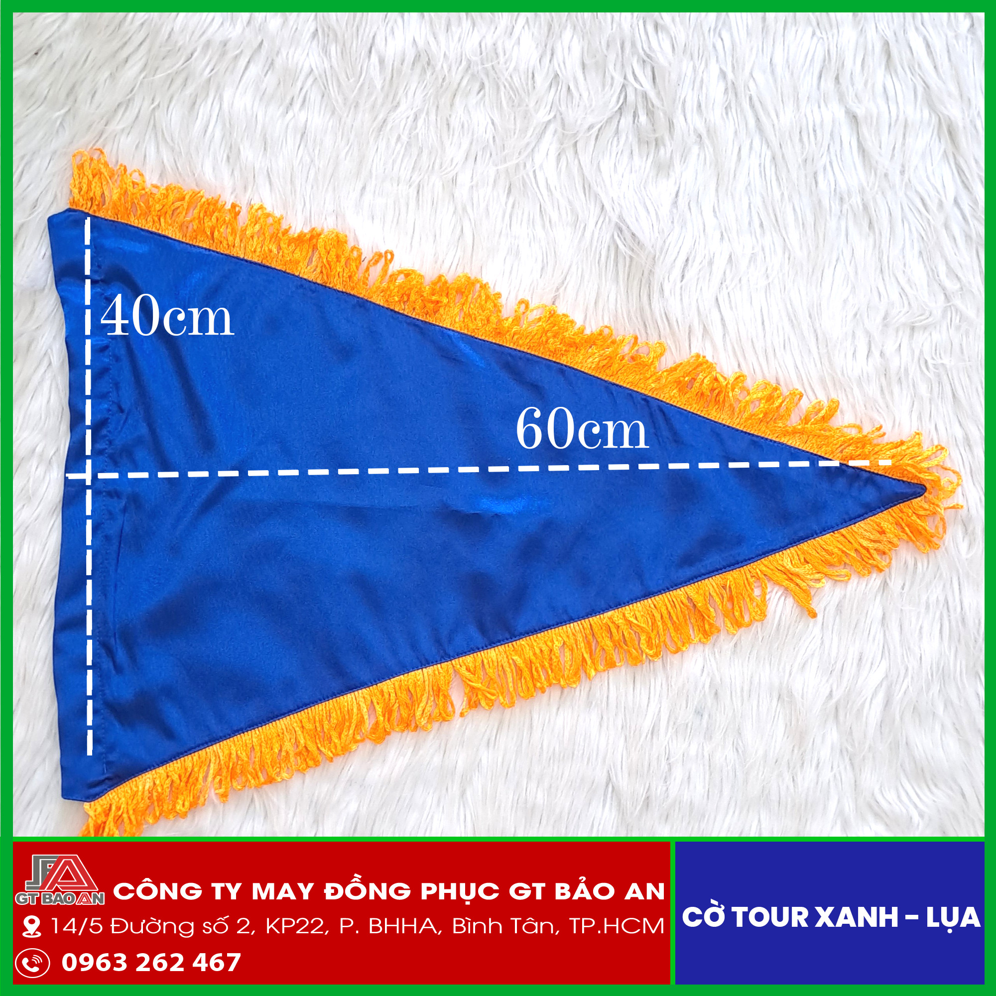 Cờ dẫn tour, cờ hướng dẫn viên du lịch, cờ du lịch, cờ tua rua nhiều màu - Cờ vải phi bóng, vải lụa